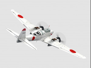 Nakajima j1n1 gekko 3D-Modell