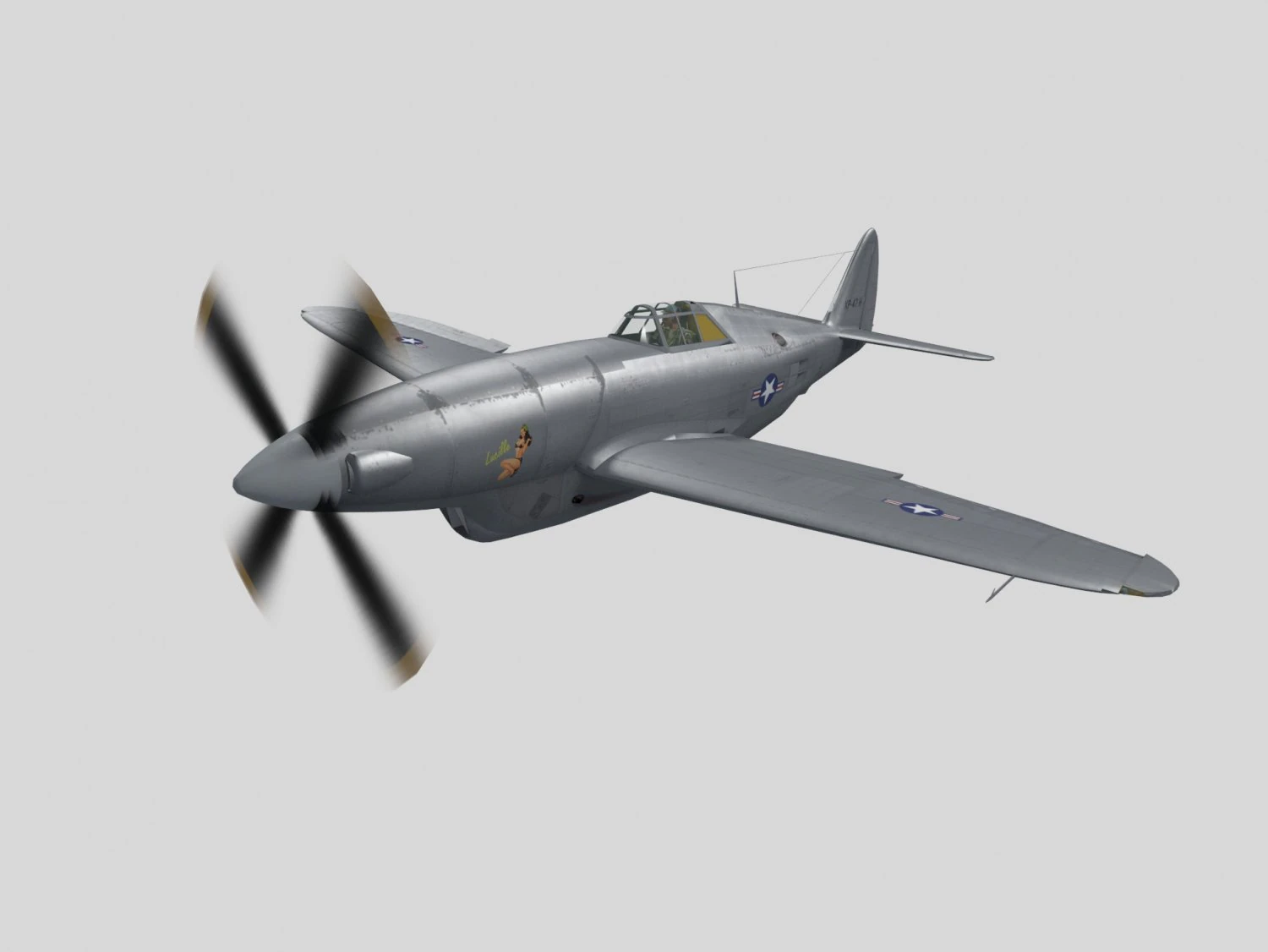 Republic xp-47h thunderbolt prototype 3D Model .c4d .max .obj .3ds .fbx .stl .blend