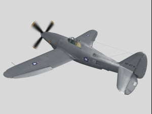 Republic xp-47h thunderbolt prototype Modello 3D