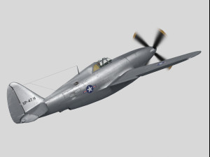 Republic xp-47h thunderbolt prototype Modello 3D