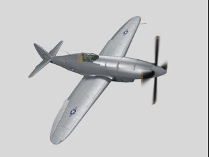Republic xp-47h thunderbolt prototype Modello 3D