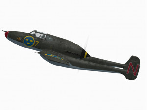saab j21 3D 模型