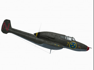 saab j21 3D 模型