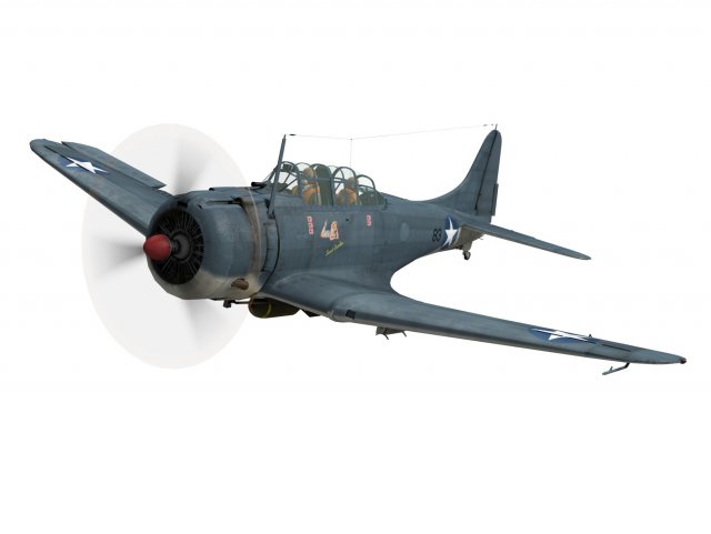 douglas sbd dauntless 3D Model .c4d .max .obj .3ds .fbx .lwo .lw .lws