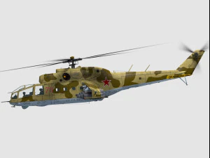 mil mi-24 a hind 3D Model