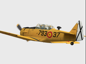 north american t-6 texan spanish trainer 3D Model