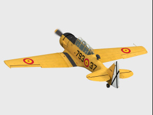 north american t-6 texan spanish trainer 3D Model