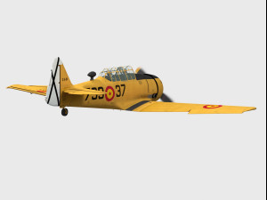 north american t-6 texan spanish trainer 3D Model