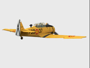 north american t-6 texan spanish trainer 3D Model
