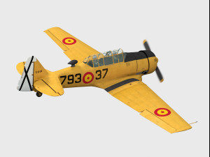 north american t-6 texan spanish trainer 3D Model