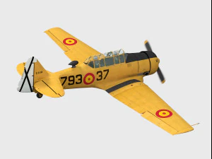north american t-6 texan spanish trainer 3D Model