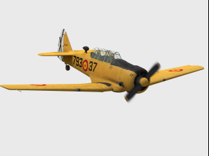 north american t-6 texan spanish trainer 3D Model