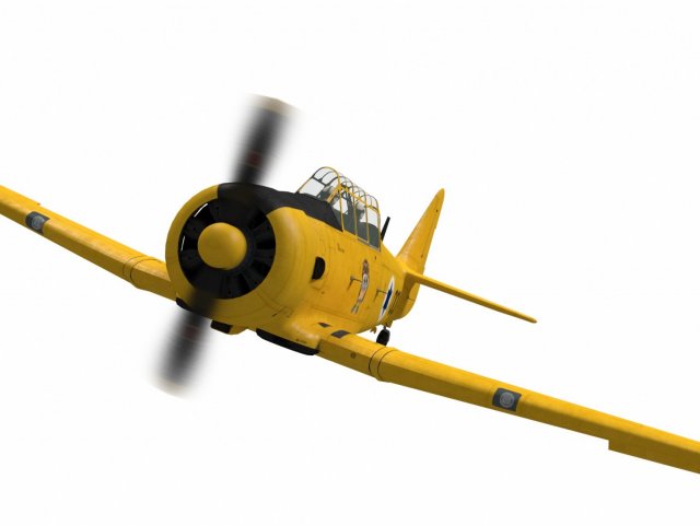north american t-6 texan israelian trainer 3Dモデル .c4d .max .obj .3ds .fbx .stl .blend 
