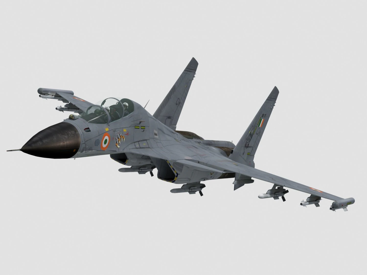 sukhoi su-30 mki 3D Model .c4d .max .obj .3ds .fbx .stl .blend 