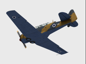 north american t-6 texan 3D-Modell