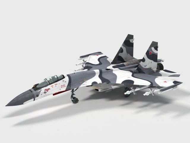 sukhoi su-27 skm flanker Modelo 3D .c4d .max .obj .3ds .fbx .stl .blend 