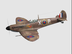 Supermarine spitfire type b desert scheme 3D मॉडल
