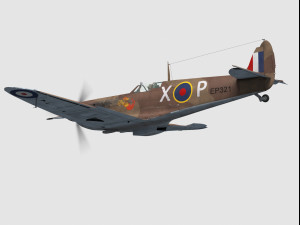 Supermarine spitfire type b desert scheme 3D मॉडल