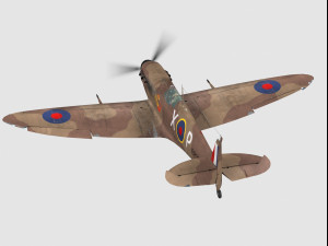 Supermarine spitfire type b desert scheme 3D मॉडल