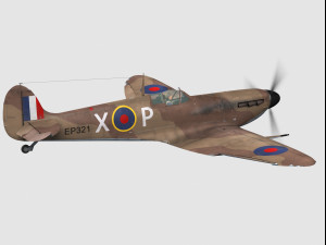 Supermarine spitfire type b desert scheme 3D मॉडल