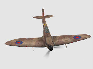 Supermarine spitfire type b desert scheme 3D मॉडल