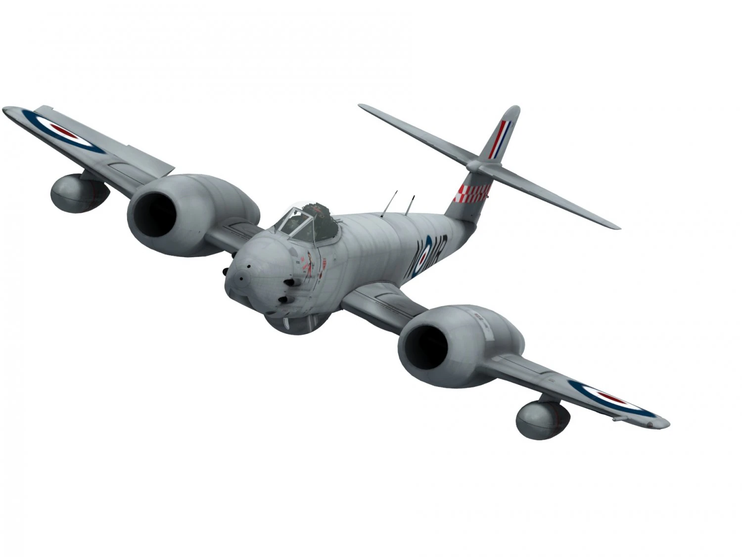 Gloster Meteor 3D Model .c4d .max .obj .3ds .fbx .stl .blend 