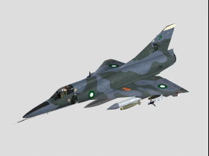 Esquema Dassault Mirage 5 Paquist&atilde;o Modelo 3D