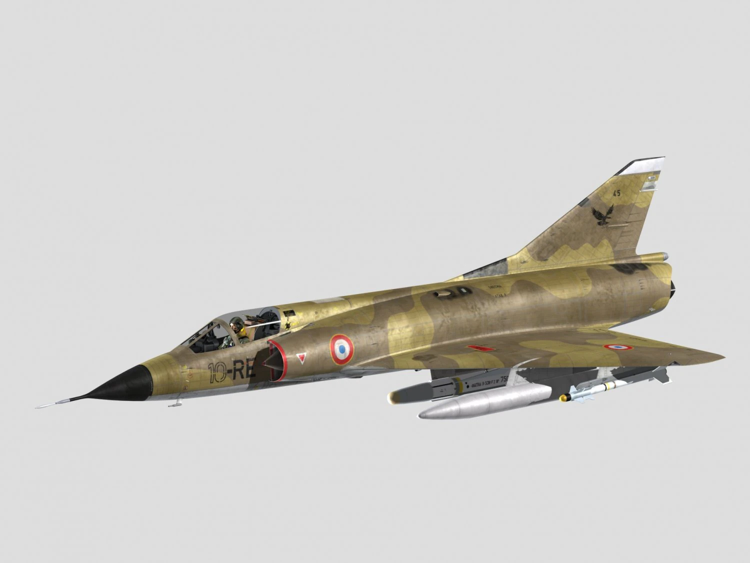 Dassault Mirage III C 3D Model .c4d .max .obj .3ds .fbx .stl .blend 
