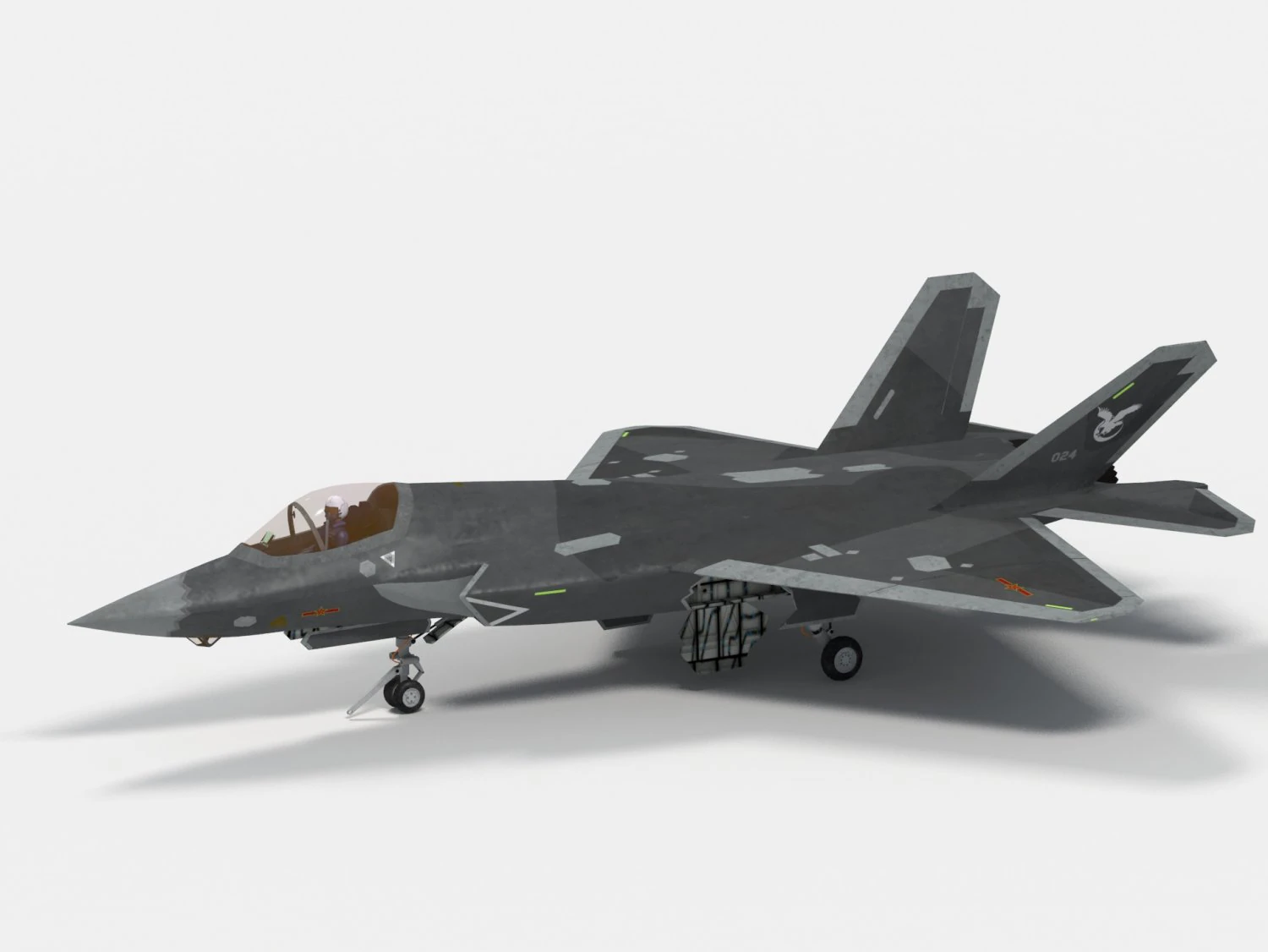 Shenyang J-31 J-35 Girfalco Modello 3D .c4d .max .obj .3ds .fbx .stl .blend