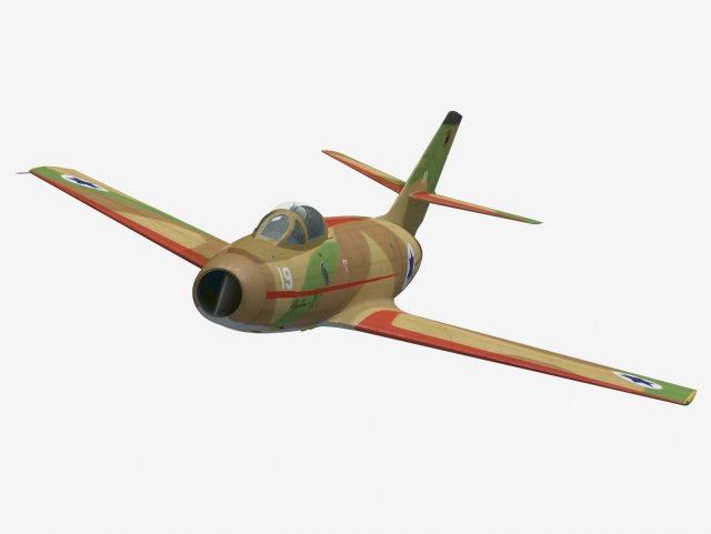 Dassault MD452 Mystere II 3D Модель .c4d .max .obj .3ds .fbx .stl .blend 