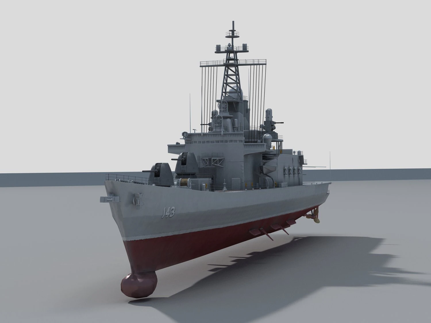 DDH-143 Shirane Destroyer 3D Model .c4d .max .obj .3ds .fbx .stl .blend 