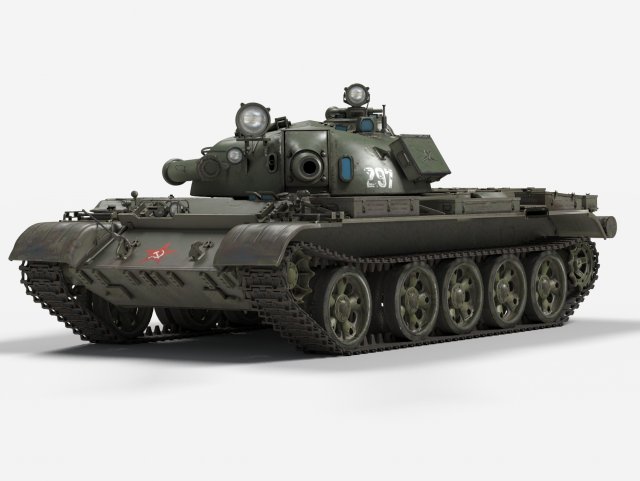T-55 3D Model .c4d .max .obj .3ds .fbx .lwo .lw .lws