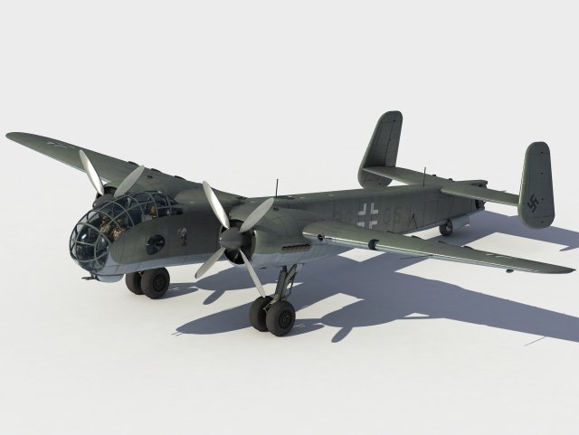 Junkers Ju-288 3D Model .c4d .max .obj .3ds .fbx .lwo .lw .lws