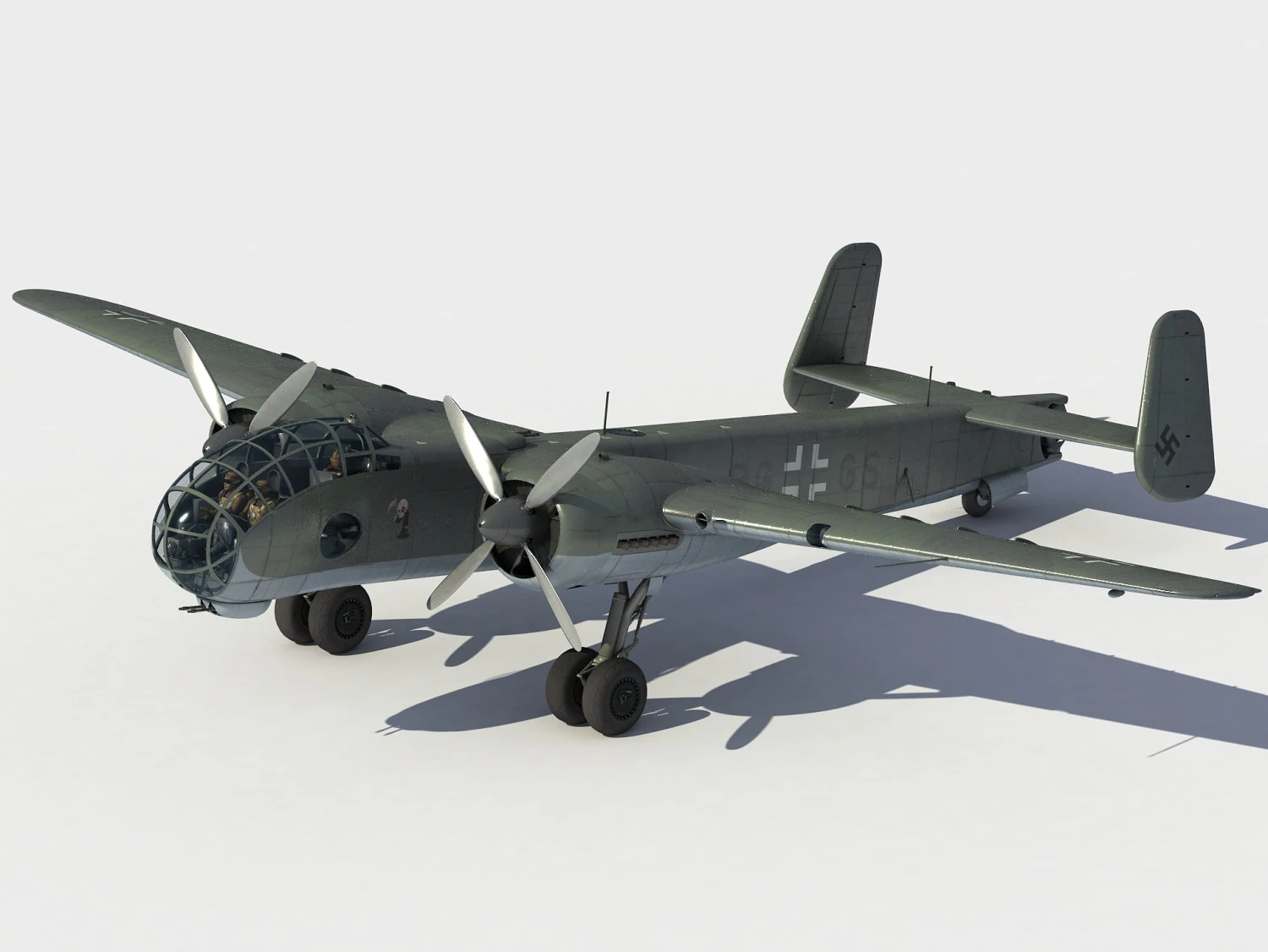 Junkers Ju-288 3D Model .c4d .max .obj .3ds .fbx .stl .blend