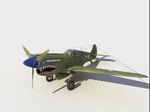Curtiss P-40 Warhawk 3Dモデル