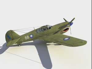 Curtiss P-40 Warhawk 3Dモデル