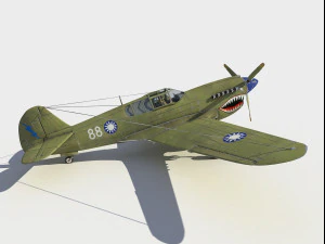 Curtiss P-40 Warhawk 3D Model