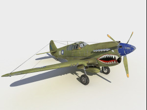 Curtiss P-40 Warhawk 3Dモデル