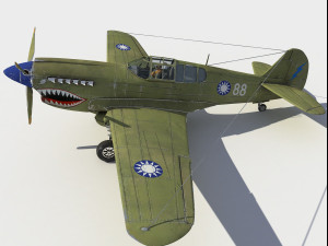 Curtiss P-40 Warhawk 3Dモデル