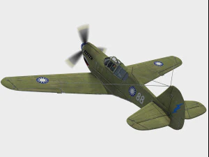 Curtiss P-40 Warhawk 3D Model
