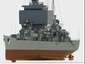 USS Long Beach CGN-9 cruiser 3D Model