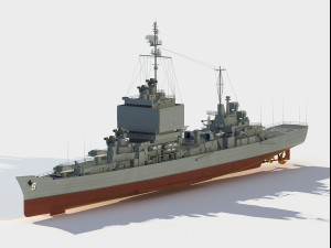USS Long Beach CGN-9 cruiser Modèle 3D