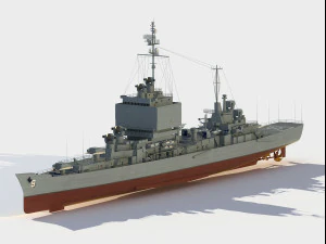Incrociatore USS Long Beach CGN-9 Modello 3D