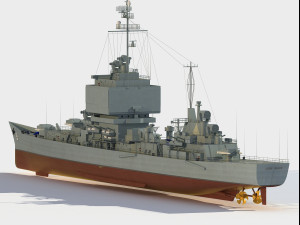 USS Long Beach CGN-9 cruiser Modèle 3D