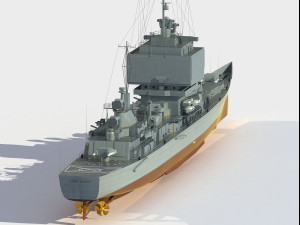 USS Long Beach CGN-9 cruiser Modèle 3D