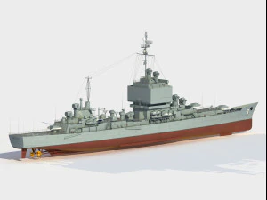 Incrociatore USS Long Beach CGN-9 Modello 3D
