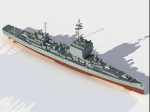 Incrociatore USS Long Beach CGN-9 Modello 3D