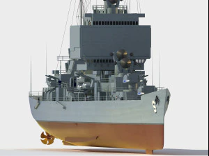 Incrociatore USS Long Beach CGN-9 Modello 3D