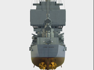 USS Long Beach CGN-9 cruiser Modèle 3D
