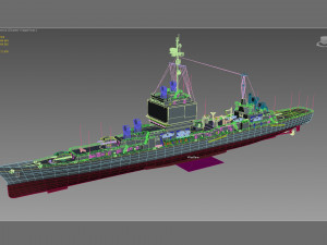 USS Long Beach CGN-9 cruiser Modèle 3D